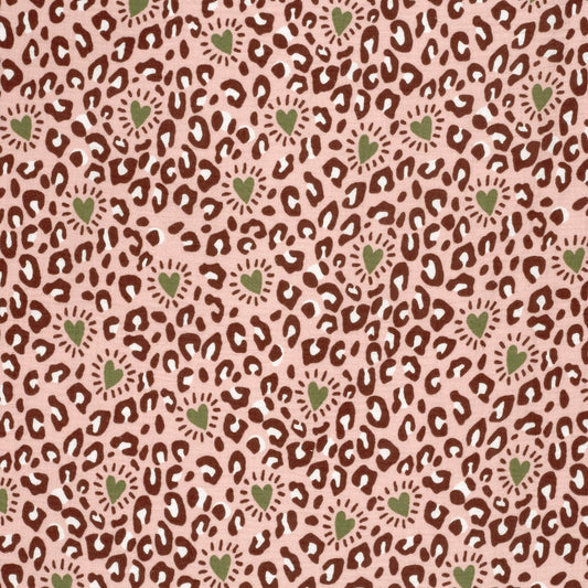 Hydrofiele XL multidoek - swaddle - panter - hartjes - oudroze