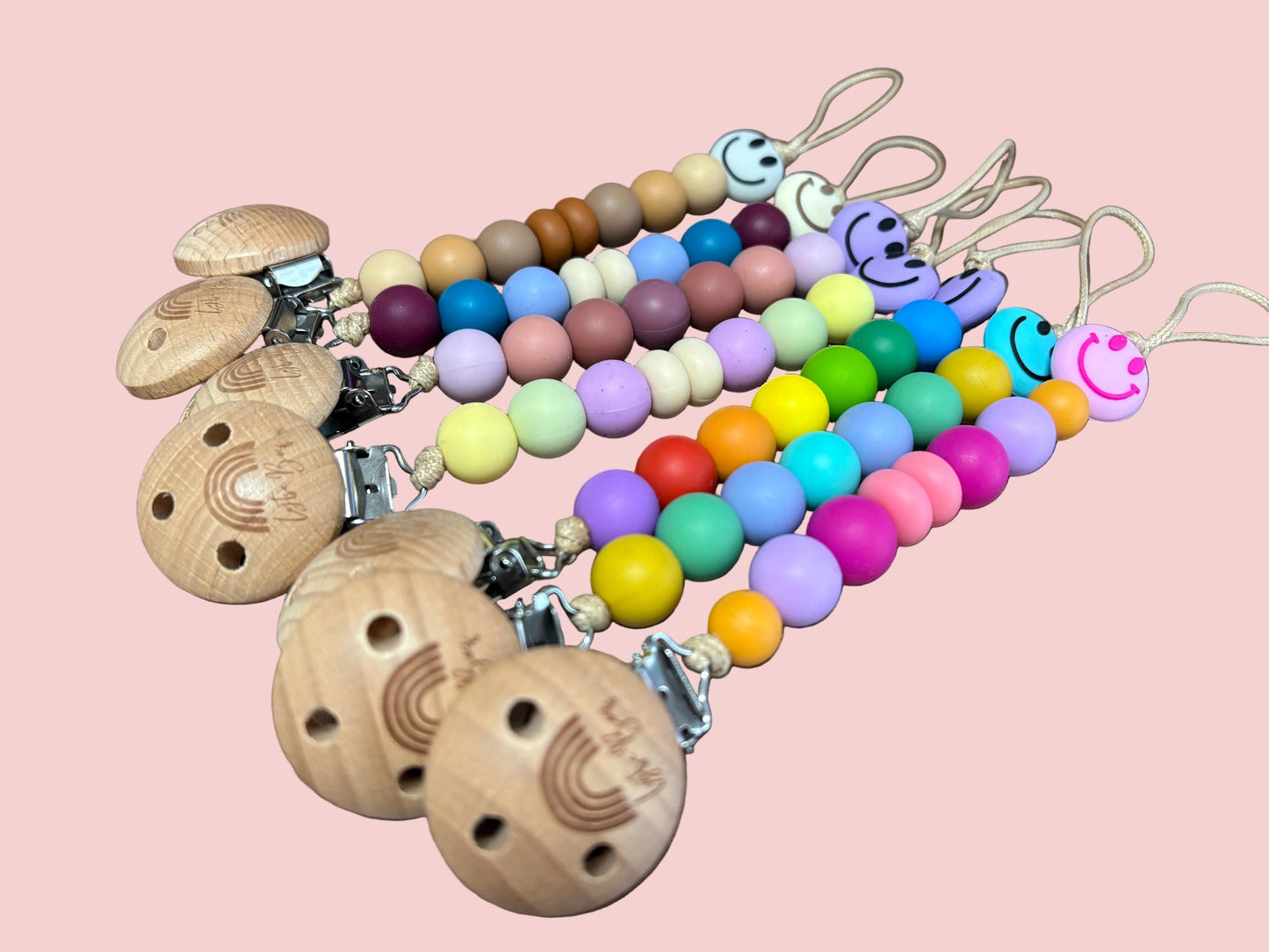 Speenkoord Smiley - Regenboog