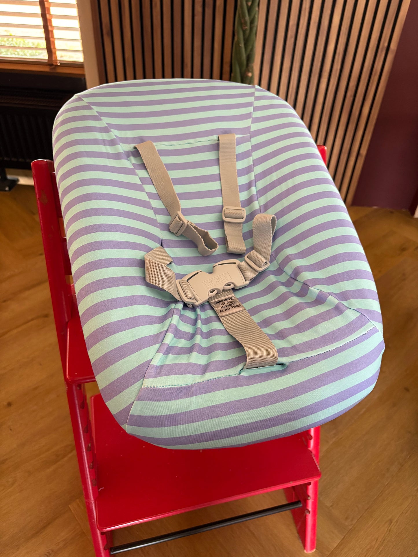Stokke newbornset hoes - lila/mint strepen