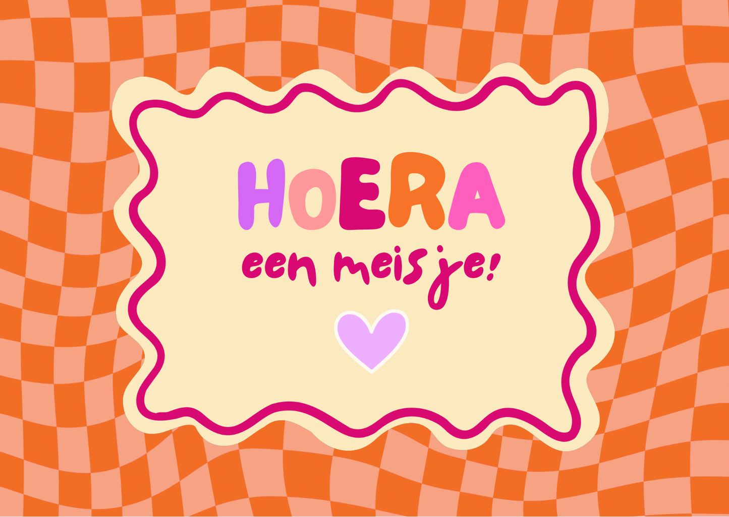 Wenskaart - Hoera een meisje - a6