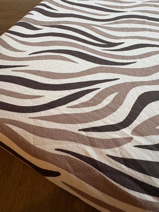 Aankleedkussenhoes - zebra - bruin/taupe