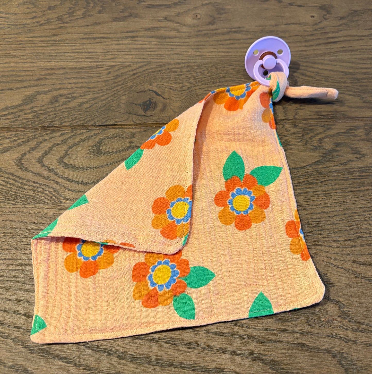 Speendoekje - Hydrofiel - Peach - Bloemen