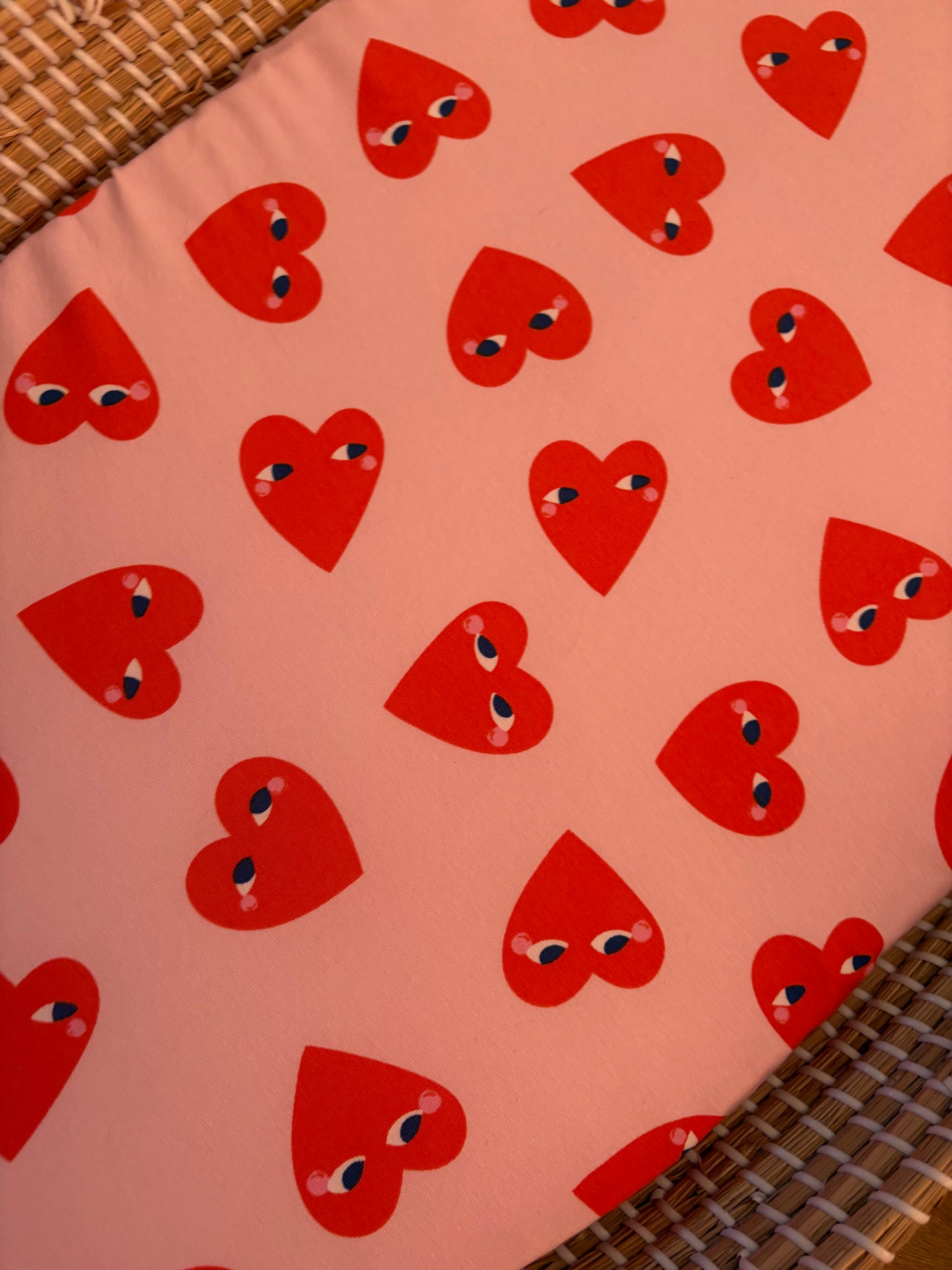 Hoeslaken verschoonmand/kinderwagen - harten - smiley