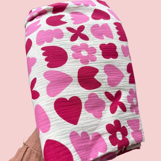 Hydrofiele XL multidoek - swaddle - roze/rood