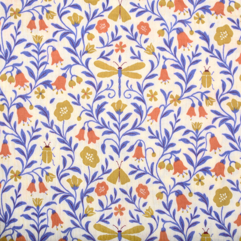 Hydrofiele XL multidoek - swaddle - blauw/oranje - libelle