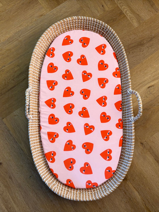 Hoeslaken peuterbed 70x140 - jersey - smileys/hartjes