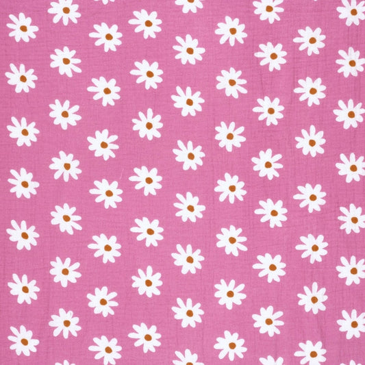 Hydrofiele XL multidoek - swaddle - roze - madeliefjes