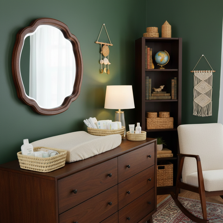 Commode mandje - palmgras - 3 maten