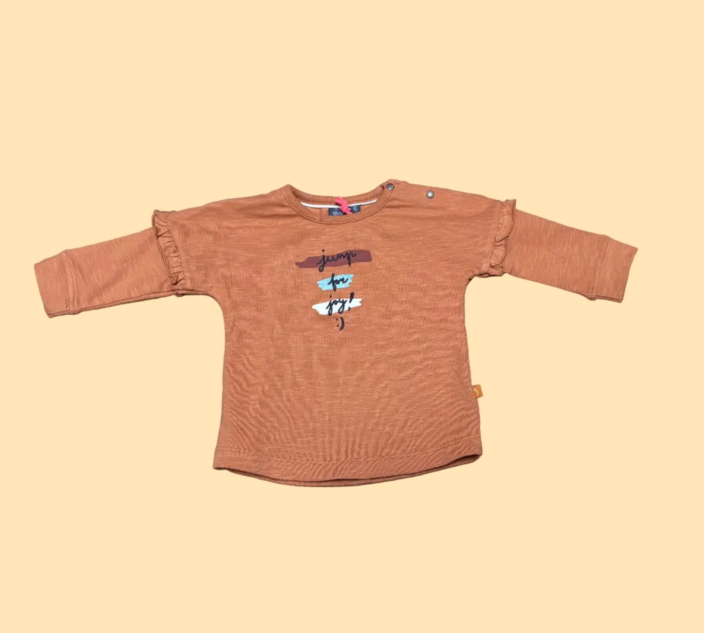 Longsleeve - ruffle - Curry - maat 62