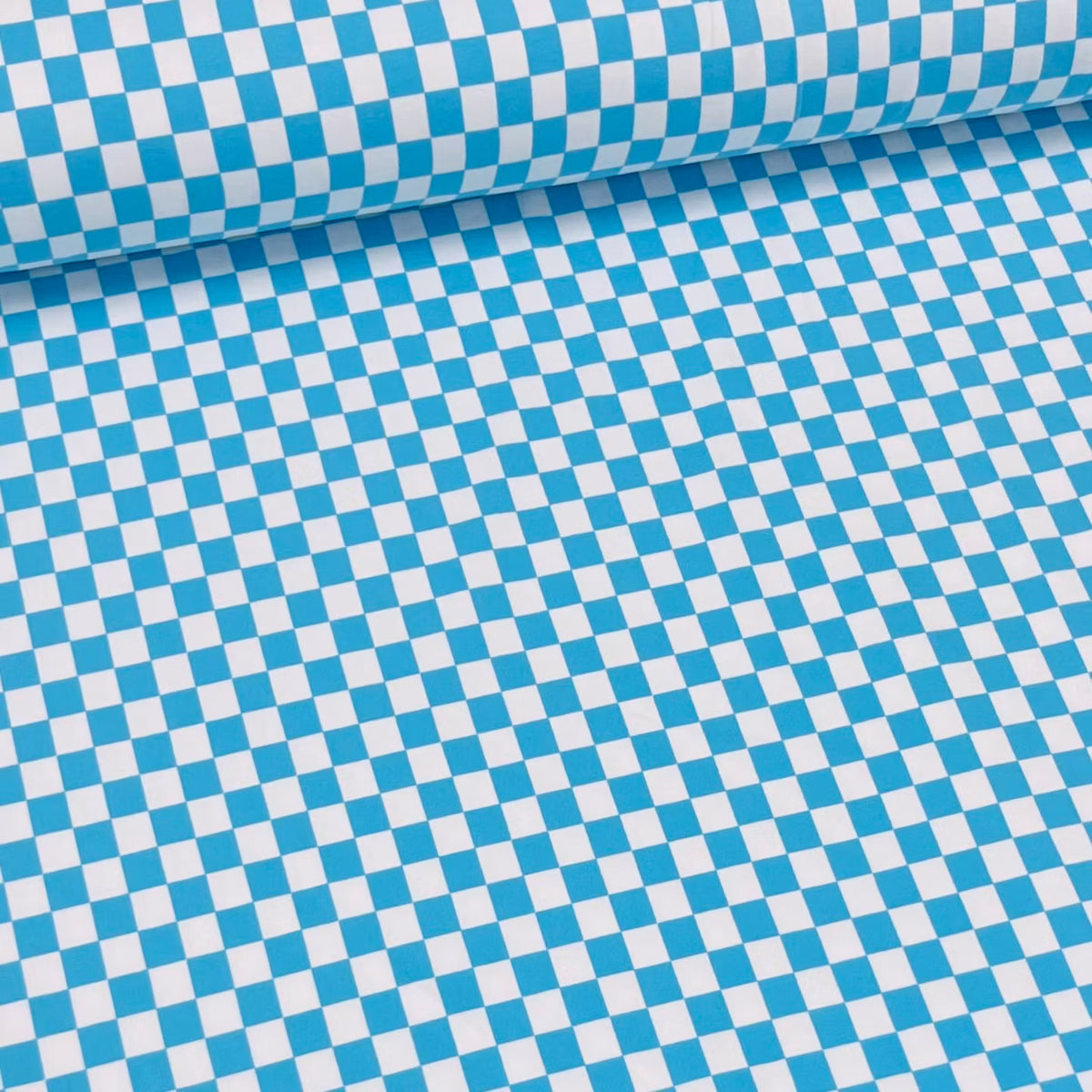Hoeslaken ledikant 60x120 - jersey - blokjes - blauw