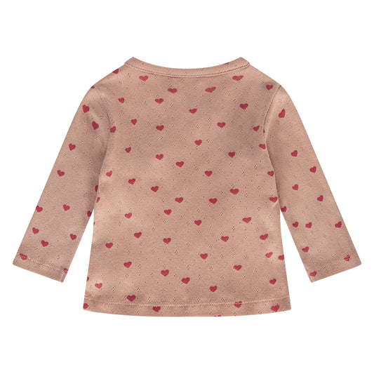 Baby overslagtrui - modal mix - hearts coral