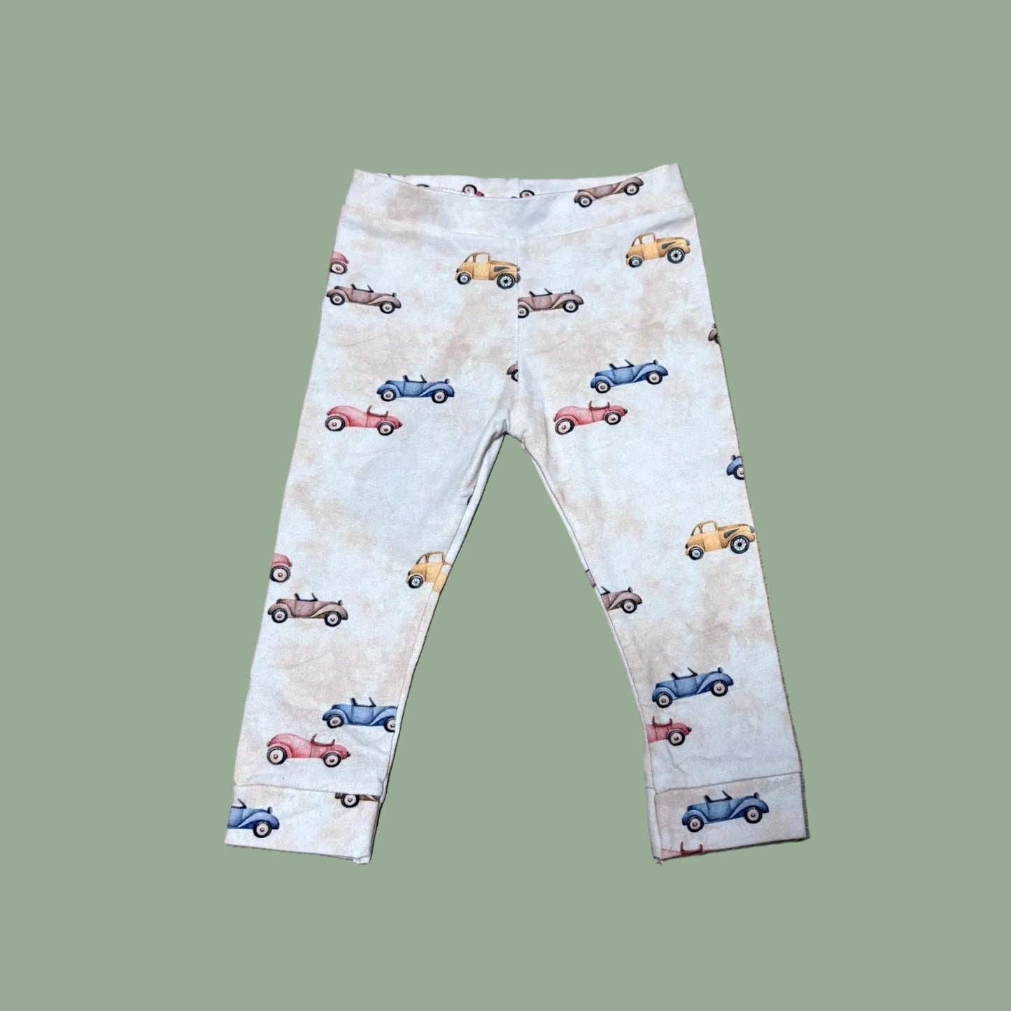 Broekje - vintage autos - handmade - maat 62