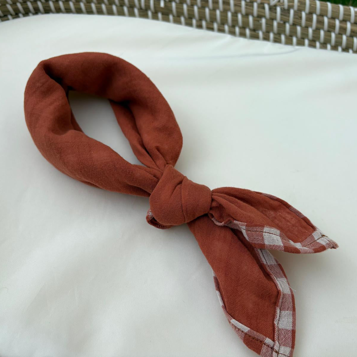 Hydrofiel Sjaaltje / Bandana / (45x45 cm) - Terra / ruitjes