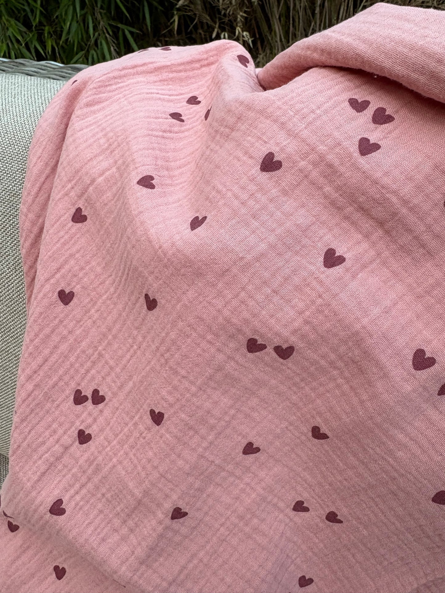 Hydrofiele XL multidoek - swaddle - ouderoze - hartjes