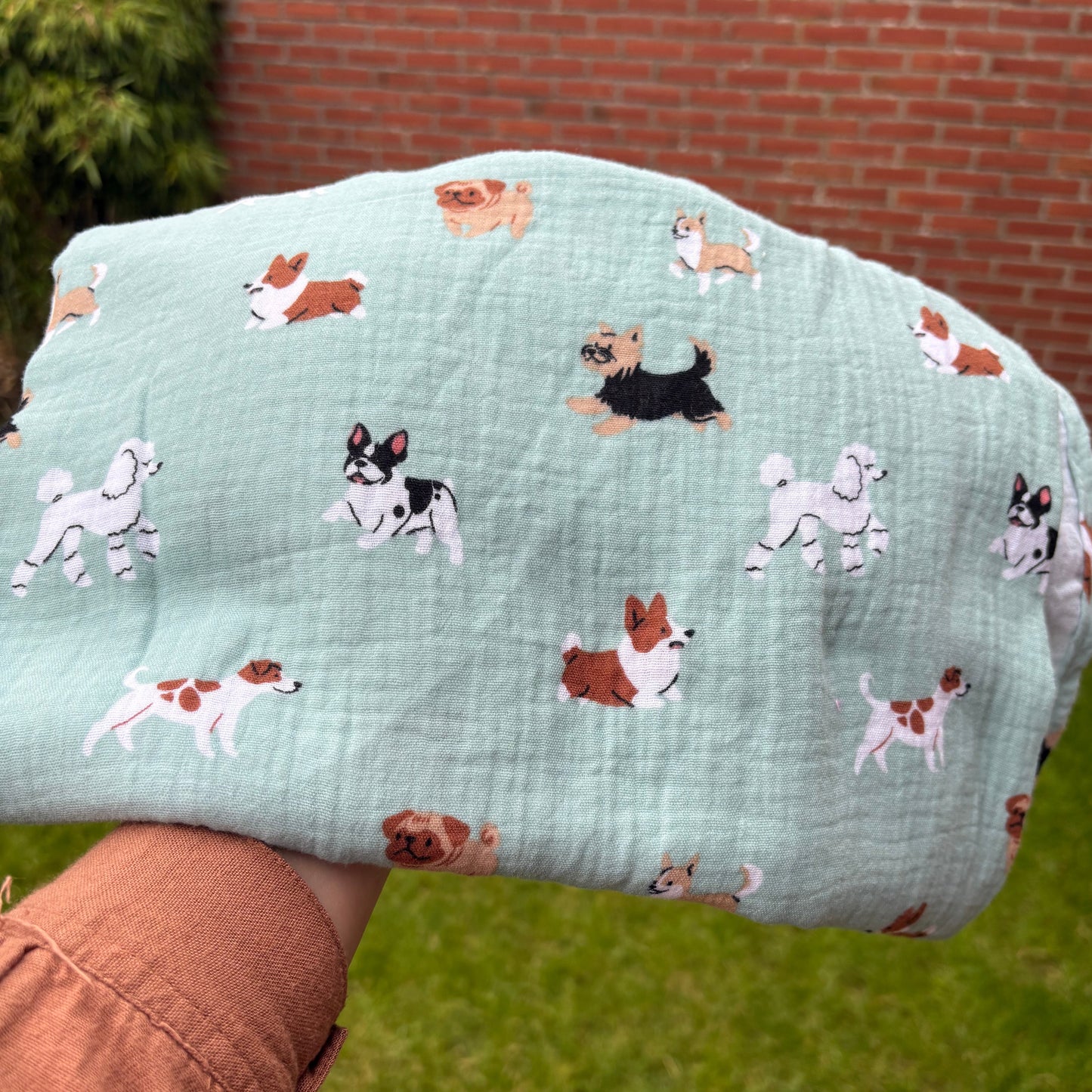Hydrofiele XL multidoek - swaddle - mintblauw - honden