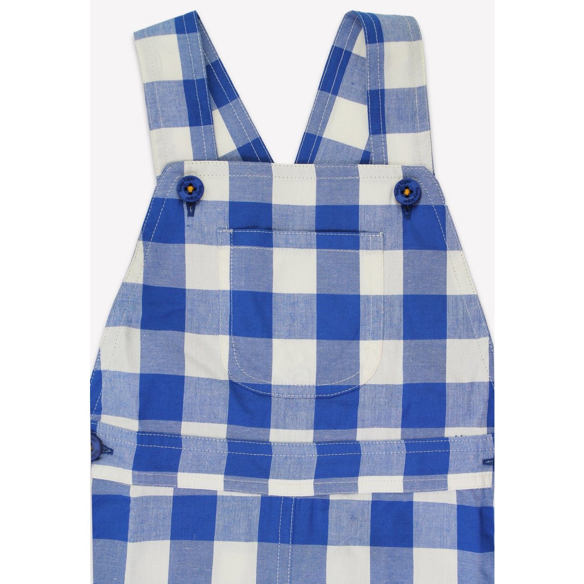 Tuinbroek - biologisch katoen - gingham - blauw