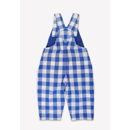Tuinbroek - biologisch katoen - gingham - blauw