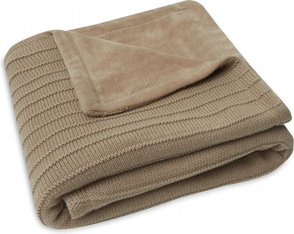 Deken Ledikant 100x150 - Gevoerd - Velvet Pure Knit Biscuit