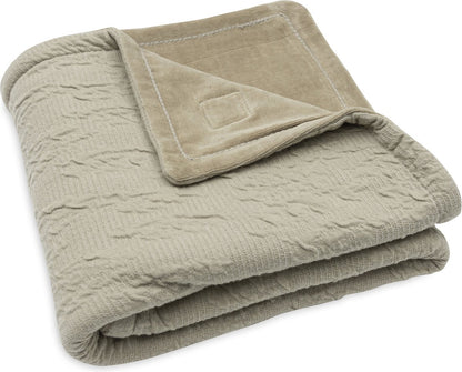 Deken Wieg 75x100 - Soft Waves Olive green velvet
