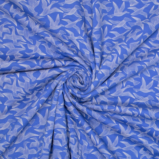 Aankleedkussenhoes - vogels - blauw