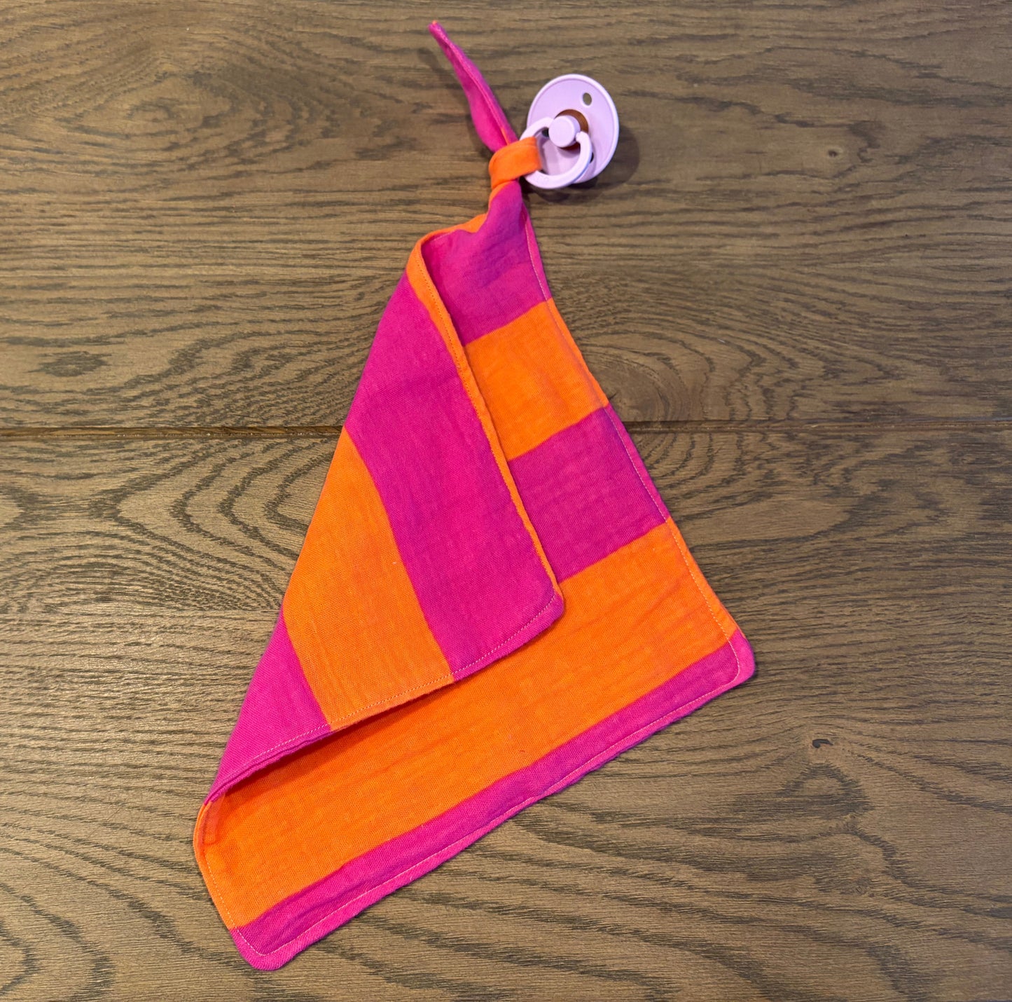 Speendoekje - Hydrofiel - Fuchsia/Oranje - strepen