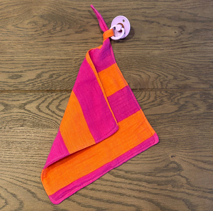 Speendoekje - Hydrofiel - Fuchsia/Oranje - strepen