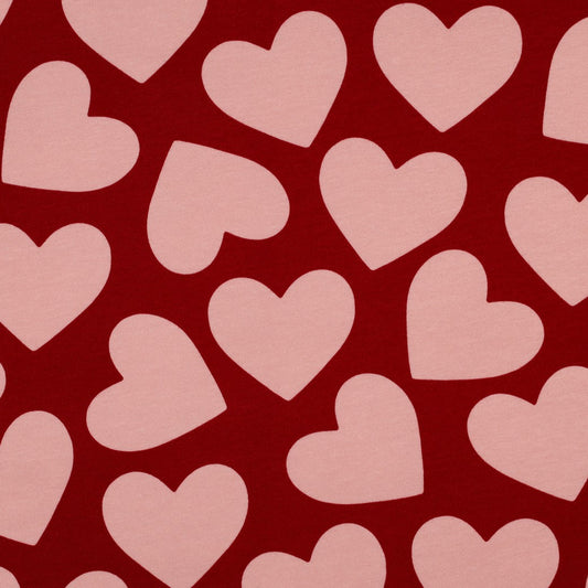 Hoeslaken verschoonmand/kinderwagen - Rood/Roze hart