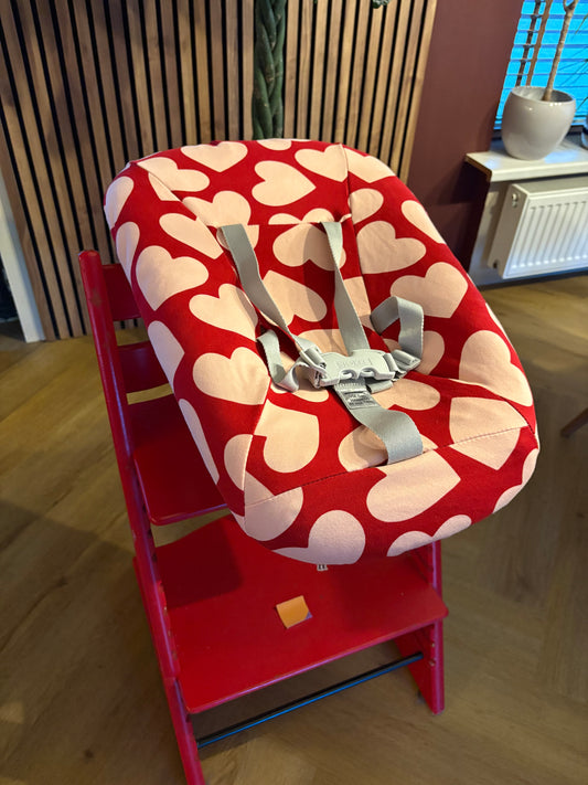 Stokke newbornset hoes - harten rood