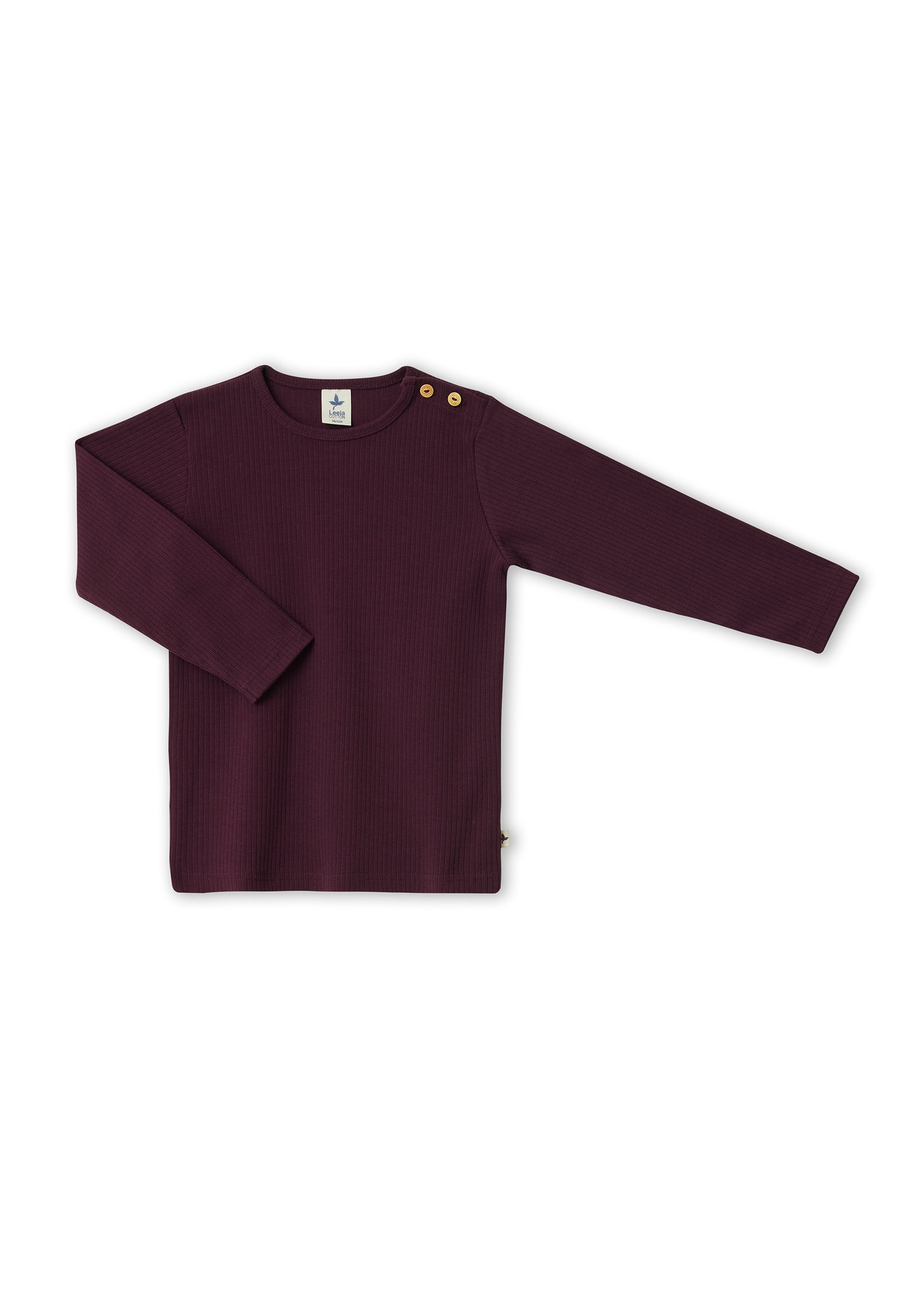 Basic rib longsleeve - Bio-cotton - Aubergine