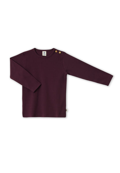 Basic rib longsleeve - Bio-cotton - Aubergine