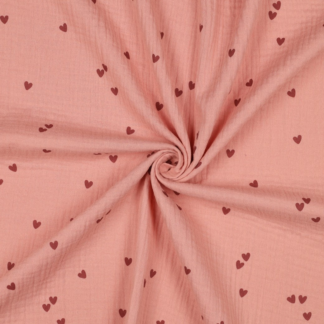 Hydrofiele XL multidoek - swaddle - ouderoze - hartjes