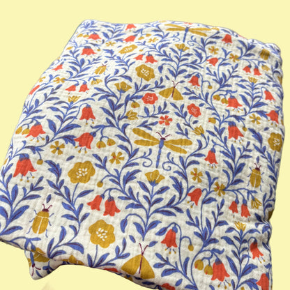 Hydrofiele XL multidoek - swaddle - blauw/oranje - libelle