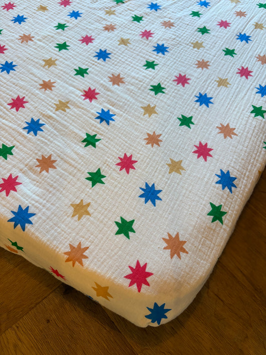 Hoeslaken ledikant 60x120 - hydrofiel - sterren