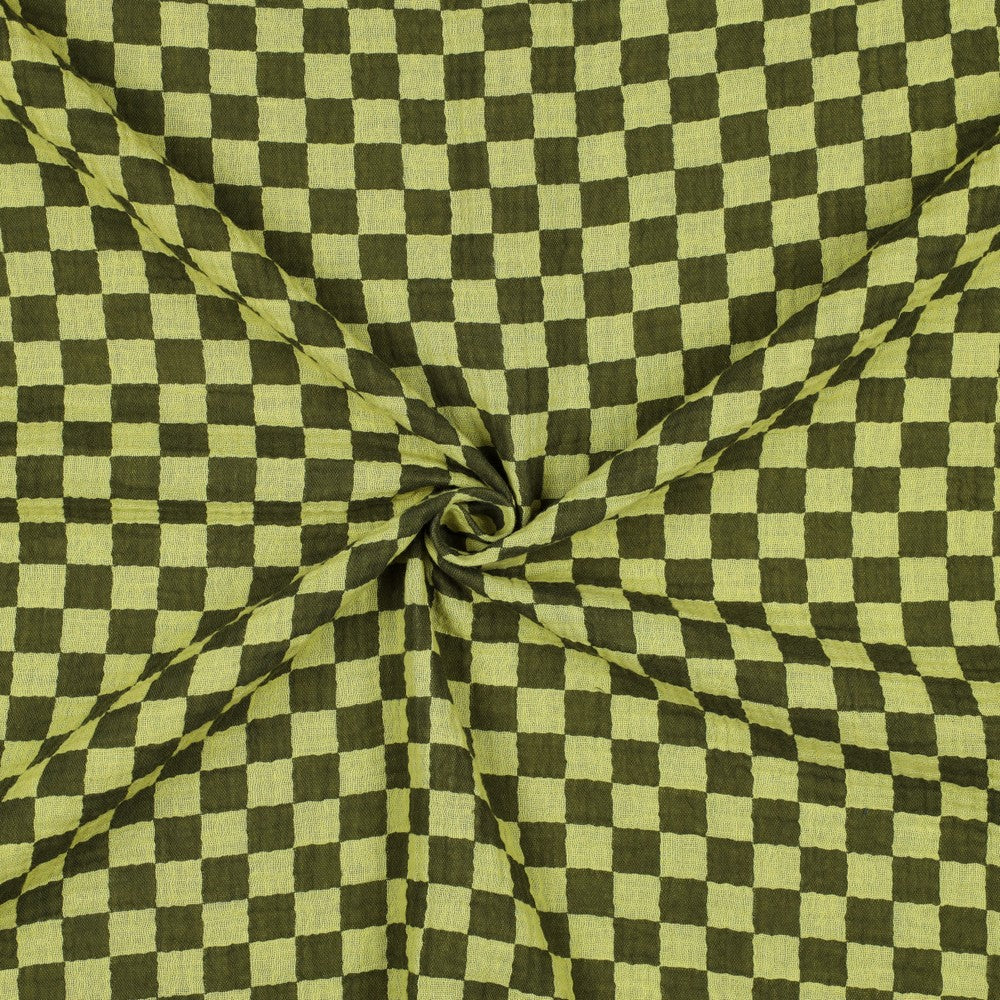 Hydrofiele XL multidoek - swaddle - groen - blokjes