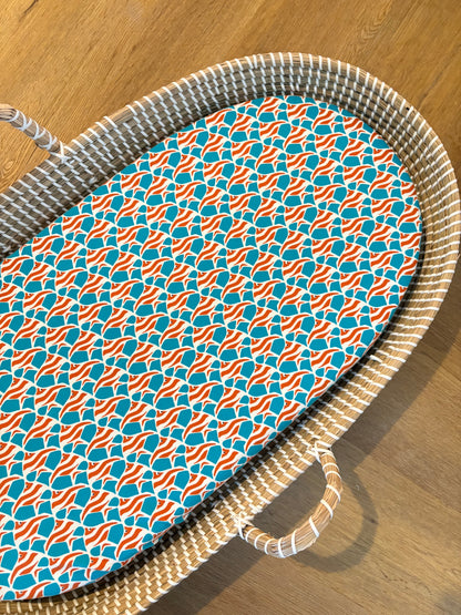 Hoeslaken verschoonmand/kinderwagen - clownsvis - blauw/oranje