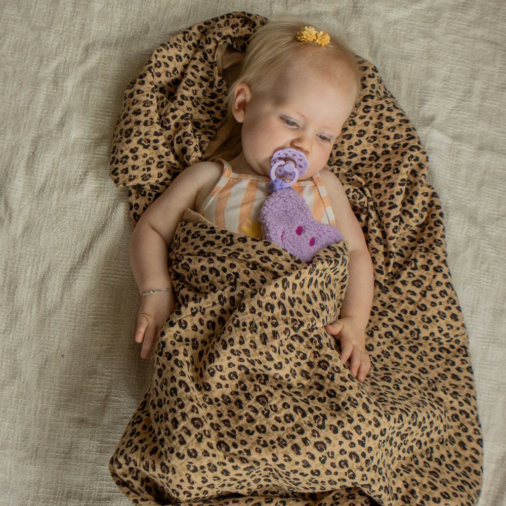 Hydrofiele XL multidoek - swaddle - panter - beige