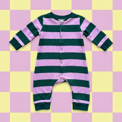Boxpakje - strepen - groen/lila