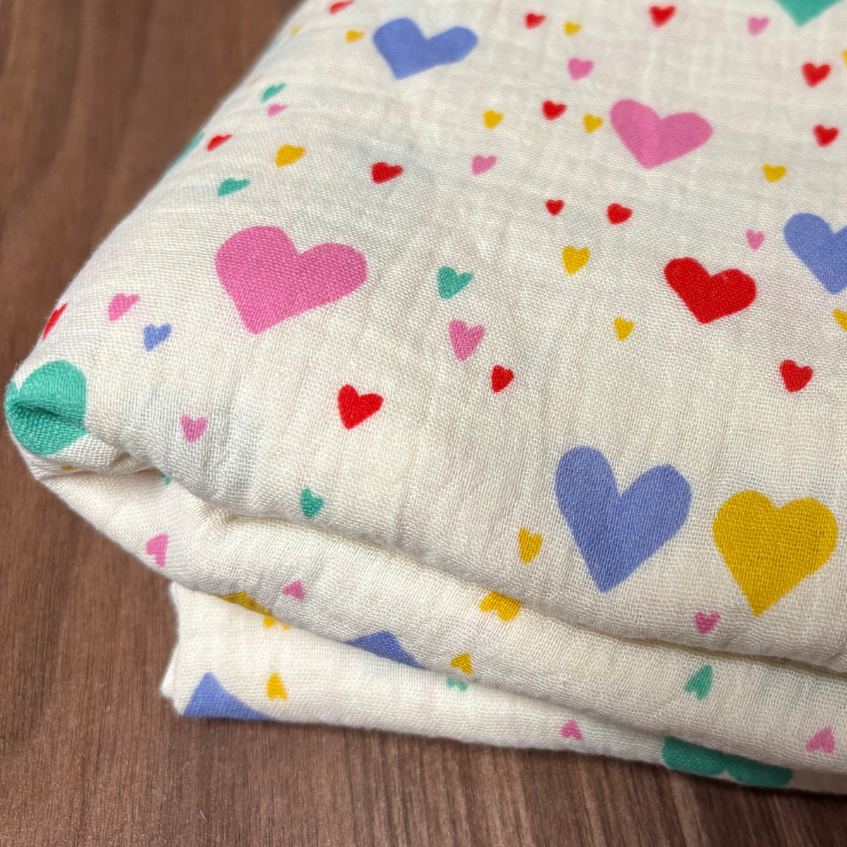 Hydrofiele XL multidoek - swaddle - hartjes - multicolor