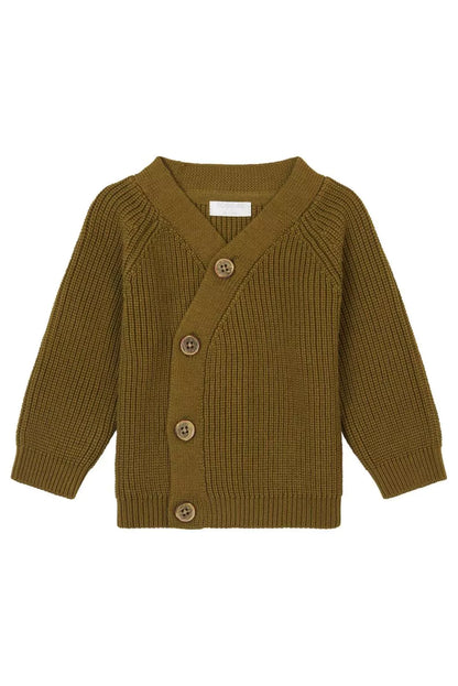 Vest Geldo - gebreid - Butternut - Olijf