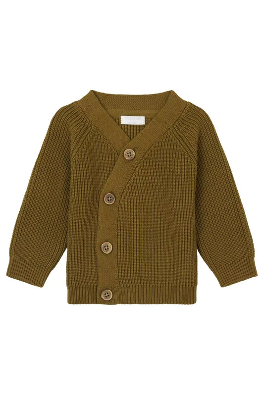 Vest Geldo - gebreid - Butternut - Olijf