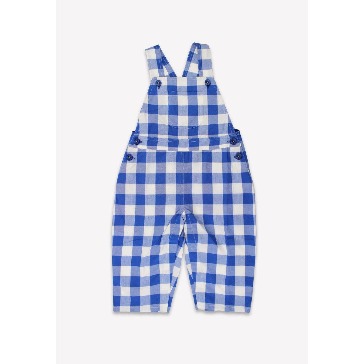 Tuinbroek - biologisch katoen - gingham - blauw