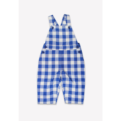 Tuinbroek - biologisch katoen - gingham - blauw