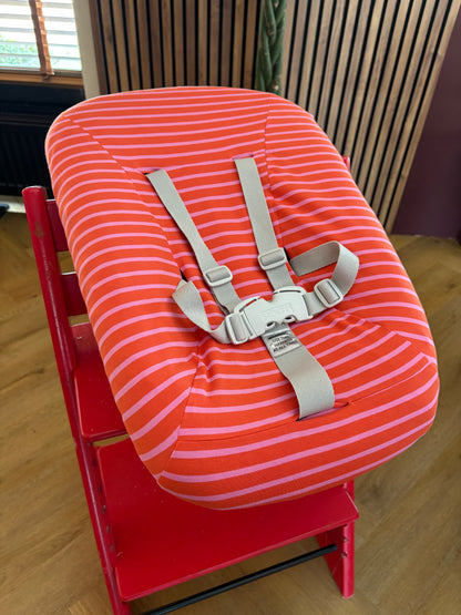 Stokke newbornset hoes - strepen tangerine/babypink
