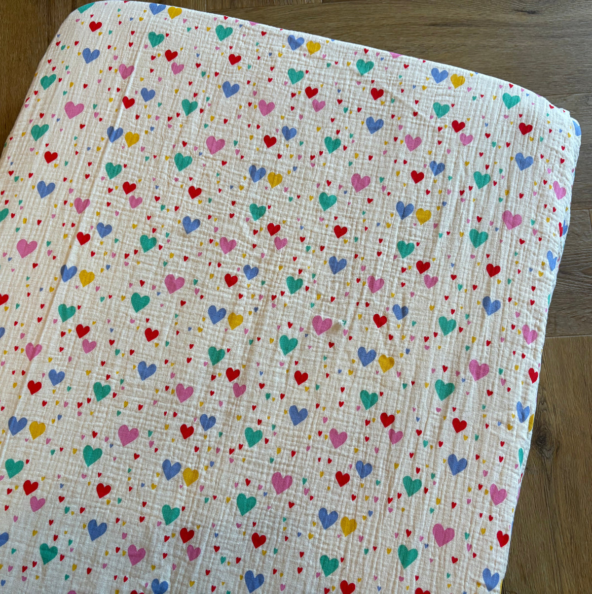 Hoeslaken ledikant 60x120 - hydrofiel - hartjes