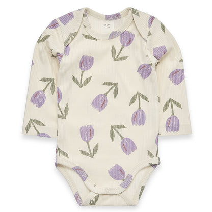 Romper rib - lange mouw - Tulips