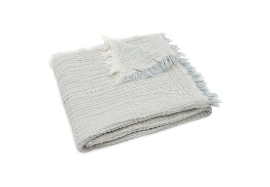 Wiegdeken - Fringe - GOTS - Zacht groen - 75x100