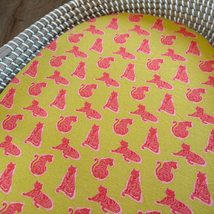 Hoeslaken verschoonmand/kinderwagen - tijgers - geel