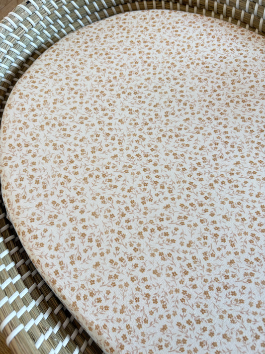 Hoeslaken - Bloemen - Beige