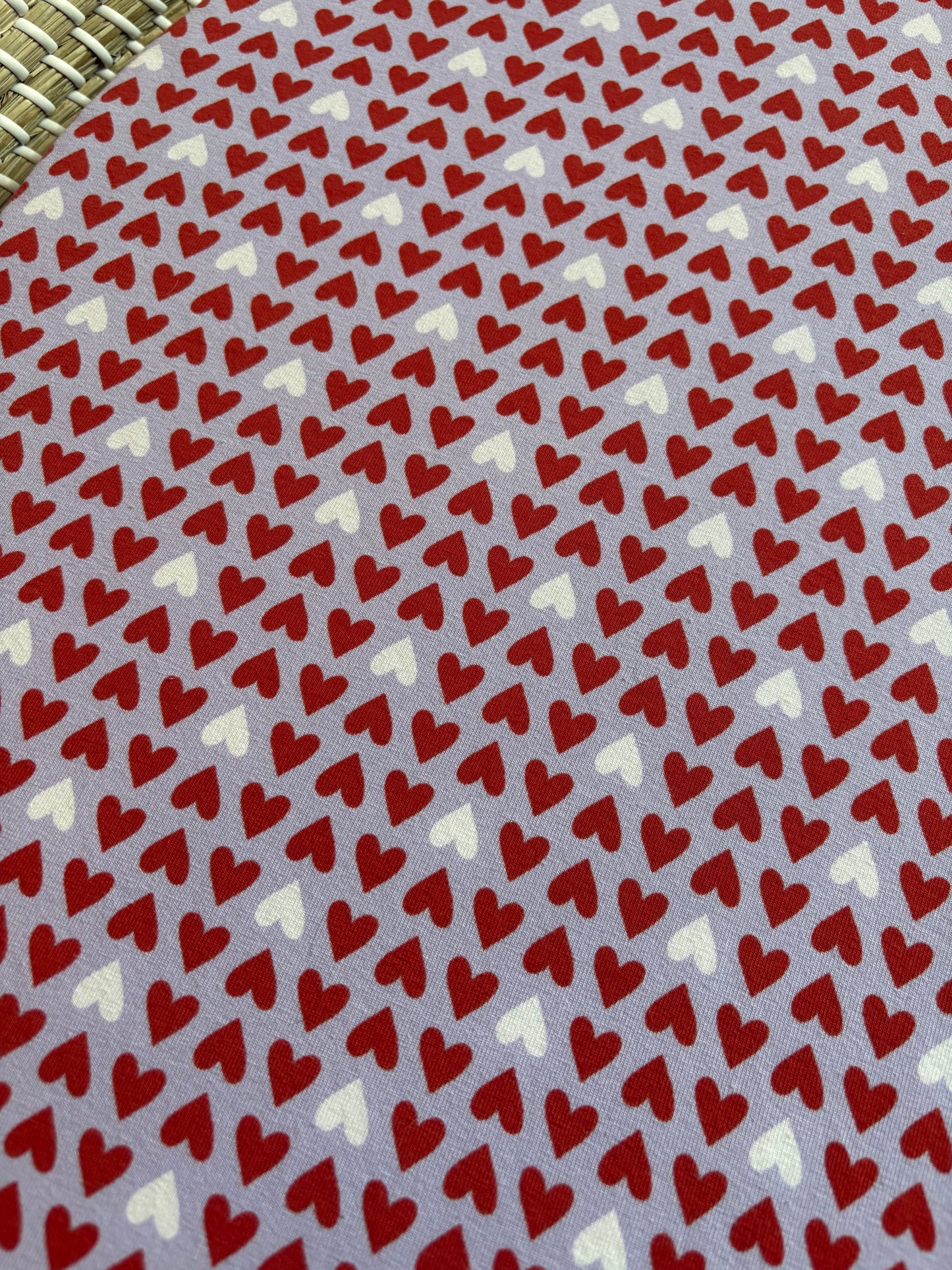 Hoeslaken verschoonmand/kinderwagen - hartjes - lila/rood