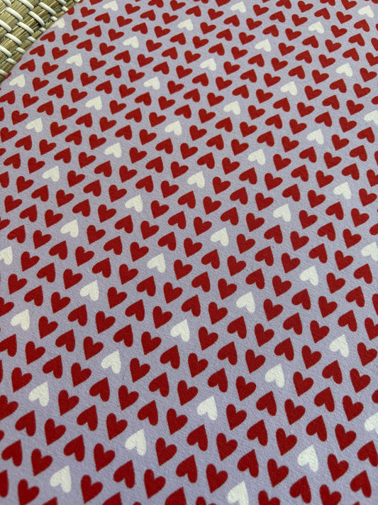 Hoeslaken verschoonmand/kinderwagen - hartjes - lila/rood